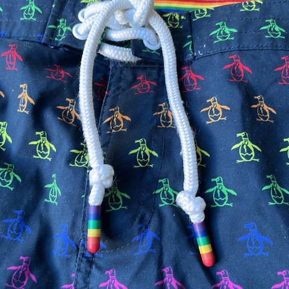 Original Penguin Pride Rainbow Pete Print Swim Short Size 32 - Picture 7 of 10